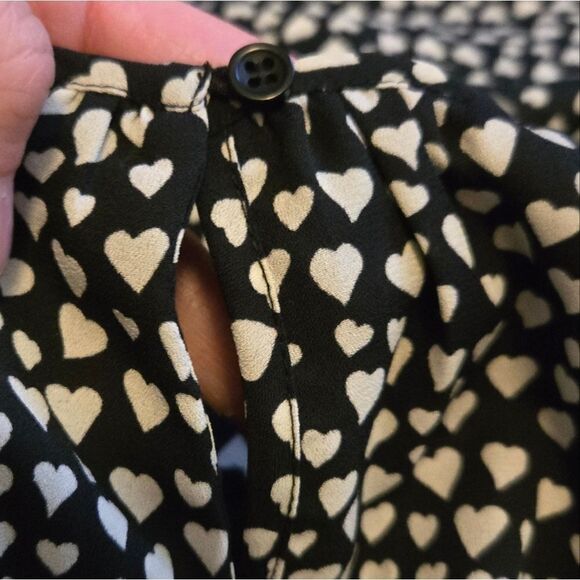 EC J.CREW MERCANTILE BLACK SND WHITE HEART DRESS SZ.12 - Picture 5 of 8